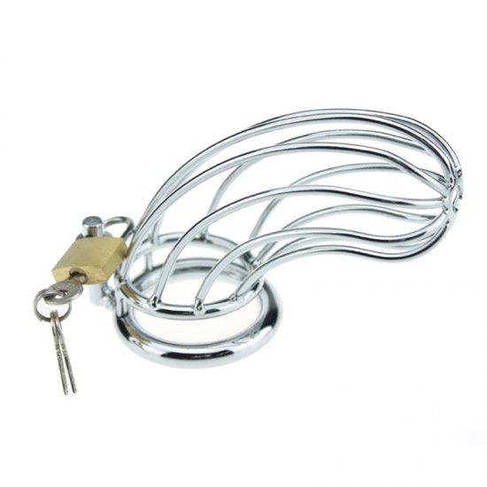 Stainless Steel Male Chastity Device Penis Ring Cock Cage Virginity Lock Rings