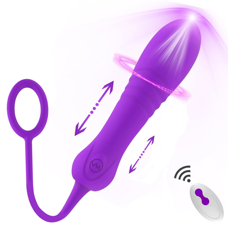 Thrusting Dildo Vibrator 8 Mode Clitoris Stimulator Automatic Telescopic Bullet Vibrators Sex Toys