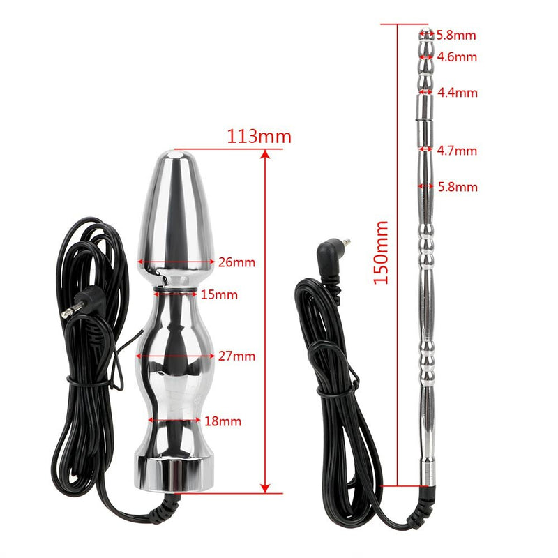 Electric Shock Stimulate Set Cock Rings Anal Plug  Massage Nipple Clamps Sex Toys