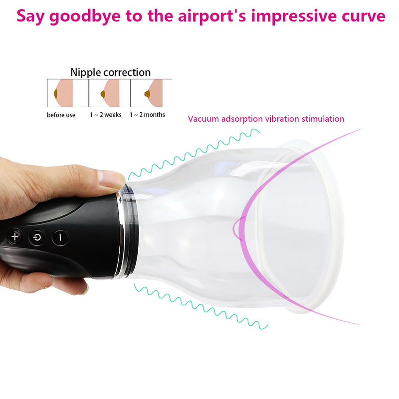 Man nuo Women Vacuum Suction Cup Breast Enlargement Pump Electric Vibrator Breast Massager Chest