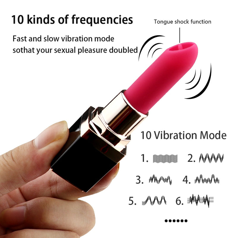 Portable 10 Speeds Mini Lipstick Vibrator Recharge Bullet G-spot  Massage Clitoris Stimulator