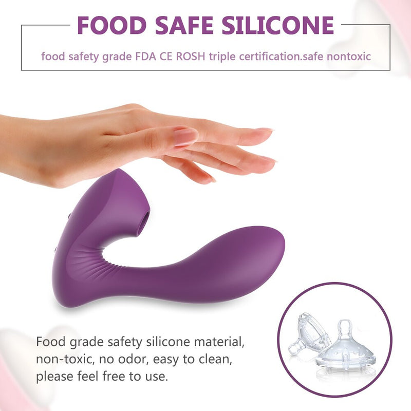 Vagina Sucking Dildo Vibrator 10 Modes Clitoris Stimulator G spot Oral  Licking Massage Nipple Sucker