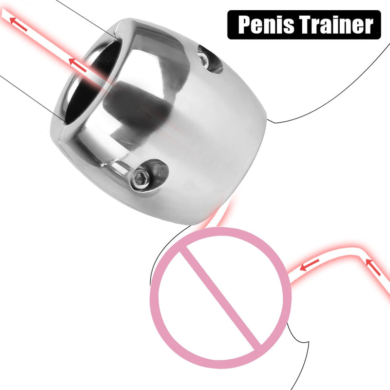 Penis Trainer Restraint Sex Toys for Men Cock Lock Ring Scrotum Pendant Ball