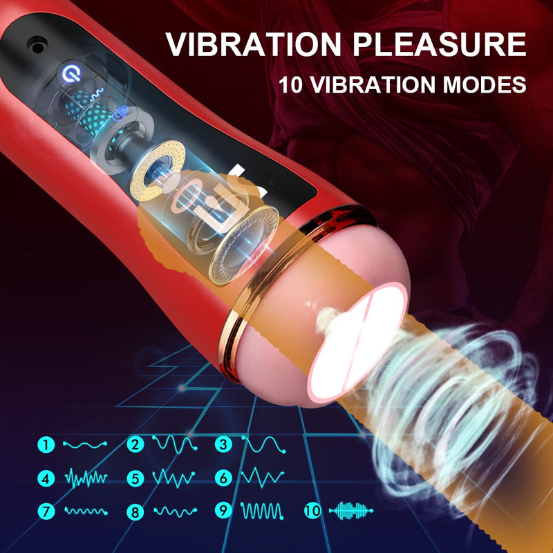 Automatic Vibrators for Men Masturbation Cup Sex Toys Realistic Vagina Pussy for Men