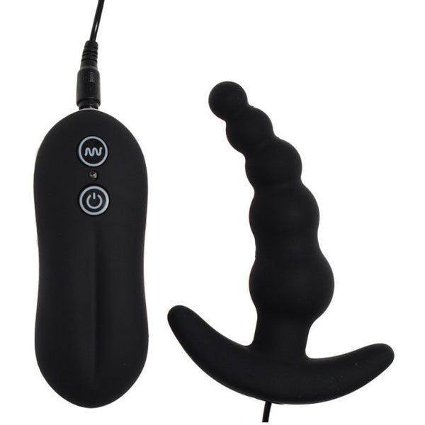 Black Silicone Anal Butt Plug And Clit Vibrator Male Prostate Stimulator Sex Toys