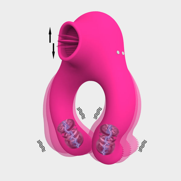 Penis Cock Ring Vibrator Clit Sucker Clitoral Stimulator Delay Ejaculation Dick Enlarger Ring Sex Toys
