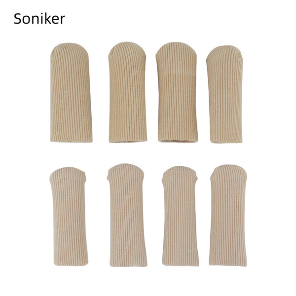 Soniker Toe separators for orthopaedic purposes Protect Your Toes from Blisters and Corns with 8pcs Toe Finger Sleeve Tubes Caps - Gel Lined for Comfort, Medium+Large Sizes Available