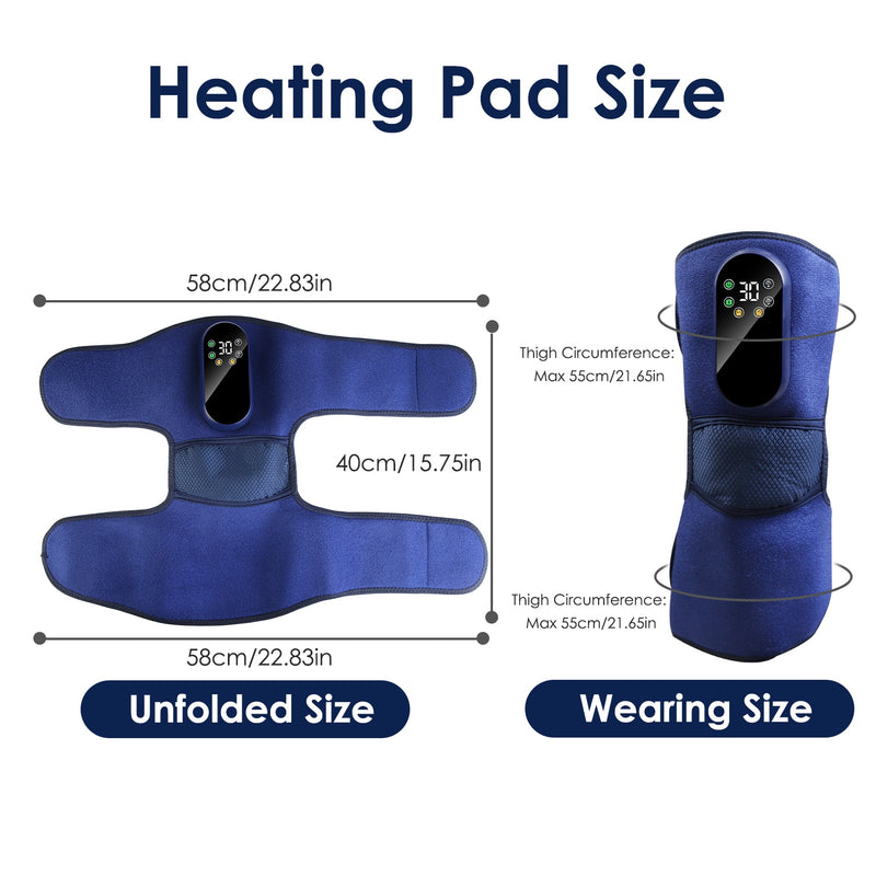 Soniker Massage apparatus Cordless Knee Massager Heated Knee Brace Wrap Electric Knee Heating Pad with 5-Level Heating 3-Level Vibration 3-Mode & 3-Level Air Compression