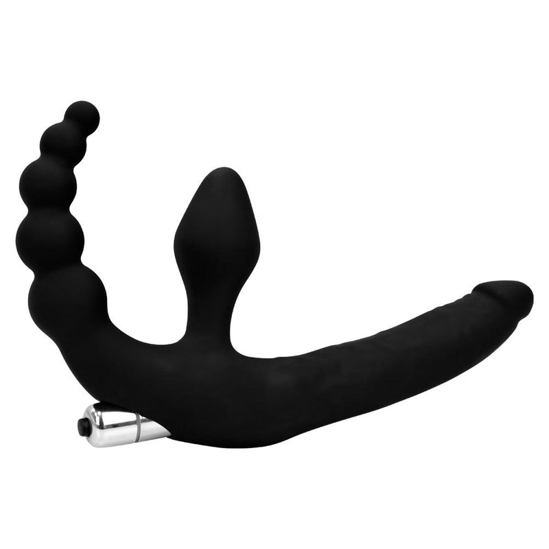 Experience Intense Pleasure with our Multi-Head Vibrator Dildo - Waterproof, Easy to Clean and Ten-Frequency for Vagina and Anal Play, Perfect Sex Toy for Women in Black Silicone