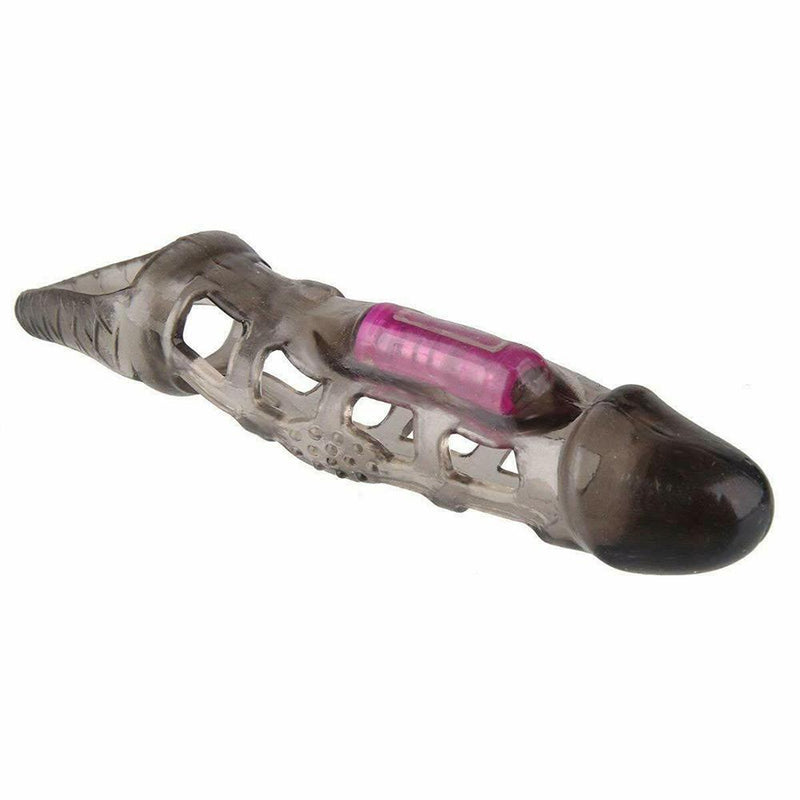 Experience Intense Pleasure with our Vibrating Thick Cock Enhancer Sleeve - The Ultimate Sex Toy for Men