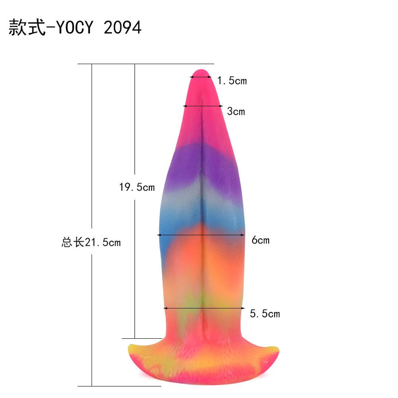 Magic Luminous Tongue Anal Plug Multi Color Silicone Glowing In Dark Dildos With Suction Cup