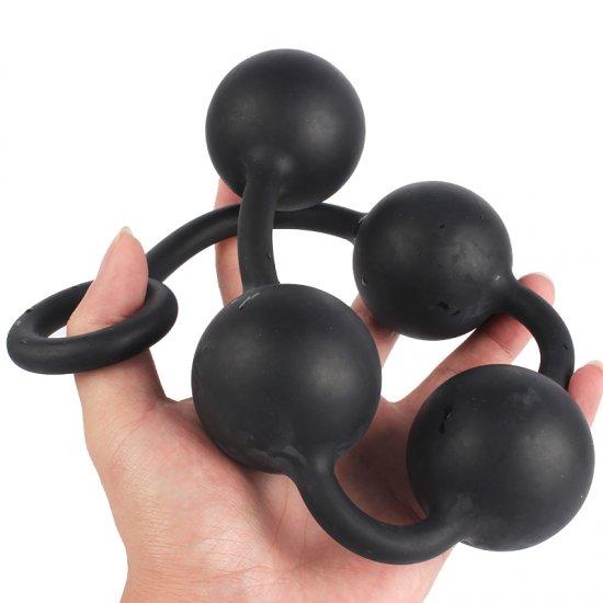 (Only for USA) Silicone large anal bead butt plug sex toy for men and women