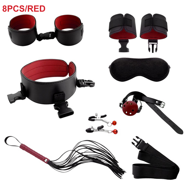 BDSM Bondage Set Sex Toys For Woman Men Under Bed Erotic Restraint Handcuffs & Ankle Cuffs & Eye Mask