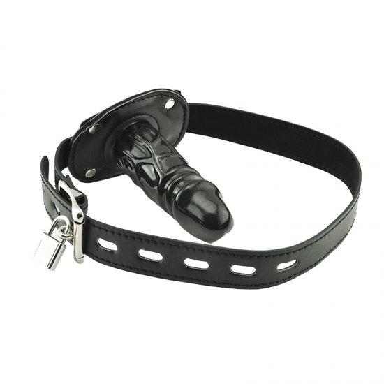 Soft Leather Lockable Strap On Ball Gag Bondage Fetish Restraint