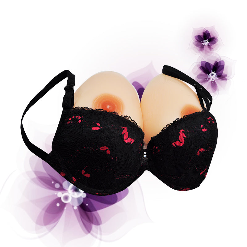 1 Pair High Quality Silicone False Breast Boobs Forms Transvestites Enhancer F Cup