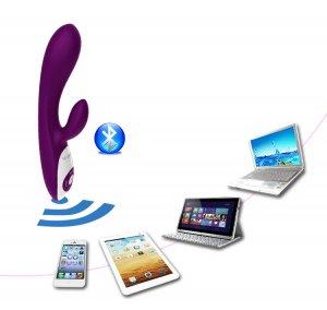 USB rechargeable massager, wireless bluetooth silicone and ABS female sex toys