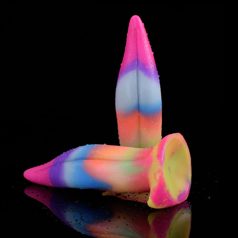 Magic Luminous Tongue Anal Plug Multi Color Silicone Glowing In Dark Dildos With Suction Cup
