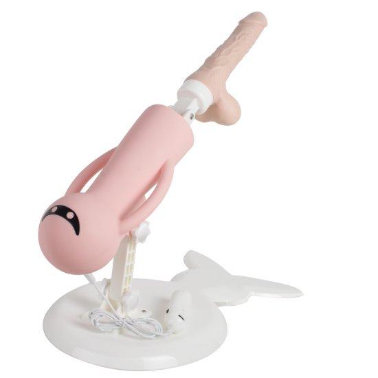 Sex machine with fully automatic telescopic vibrating penis