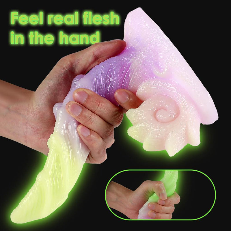 Night Glowing Dildos Erotic Monster Cock Realistic Soft Penis Strange Species Alien Creature Penis