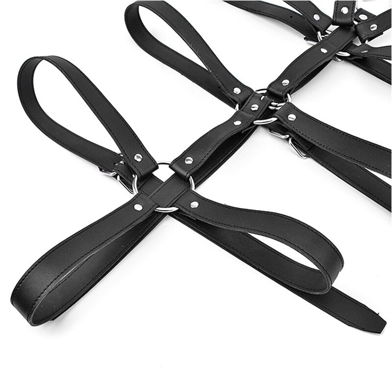 Bdsm Bondage Pu Leather Straps Sex Slave Bandage Restraint Lingerie