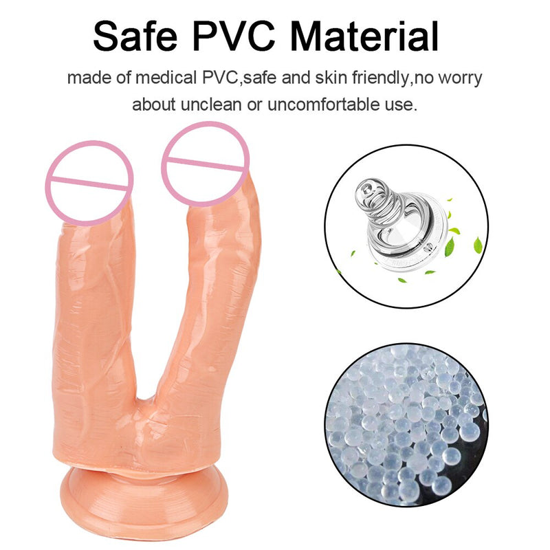 Erotic Double Dildo With Strong Cup Vagina Massage Anal Plug Sex Toys