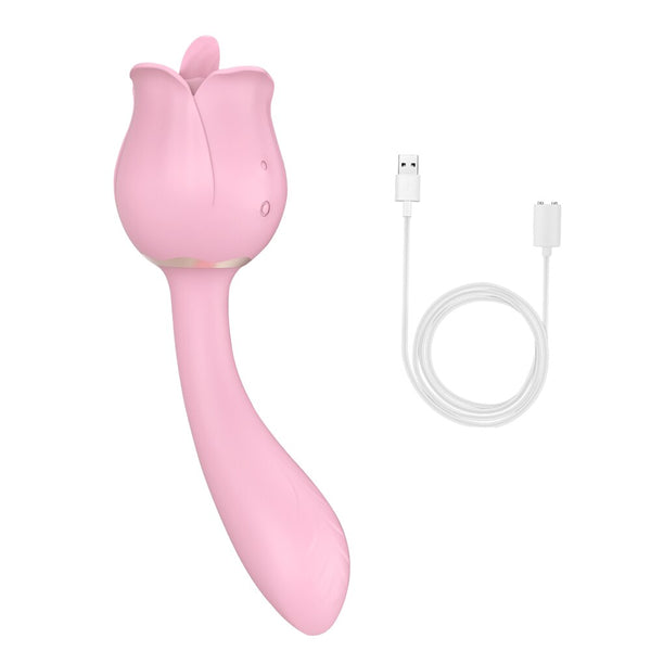 Tongue Licking Vibrator 2 In 1 Butt Plug for Couple Dildo G spot Clitoral Stimulator