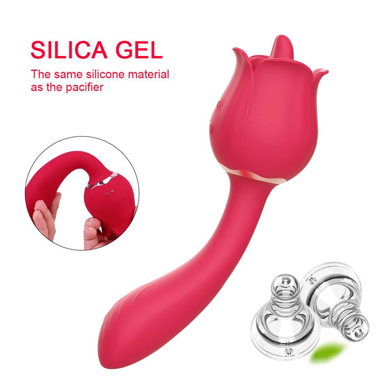 Tongue Licking Vibrator 2 In 1 Butt Plug for Couple Dildo G spot Clitoral Stimulator