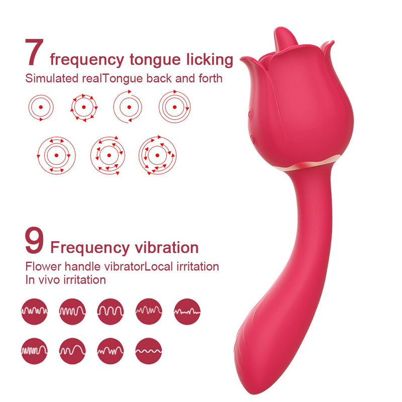 Tongue Licking Vibrator 2 In 1 Butt Plug for Couple Dildo G spot Clitoral Stimulator