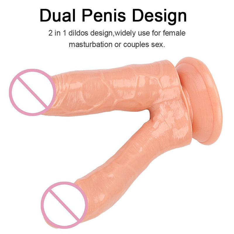 Erotic Double Dildo With Strong Cup Vagina Massage Anal Plug Sex Toys