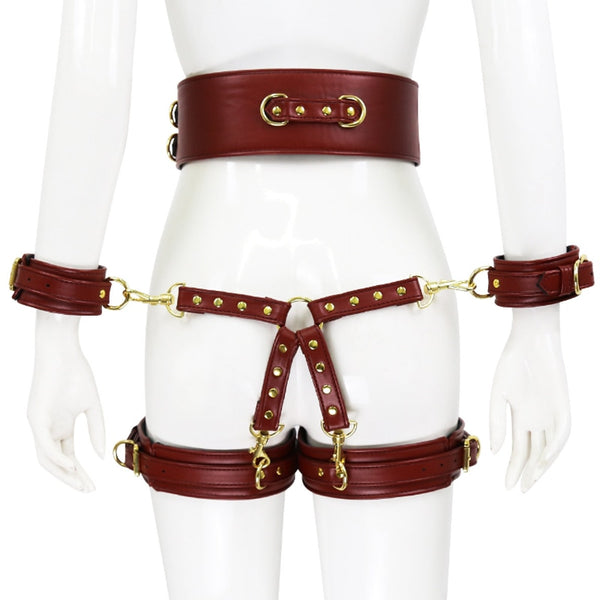 SM Restraints Toys PU Bondage Set Include Waist Belt Adult Games Sex Toys for Women