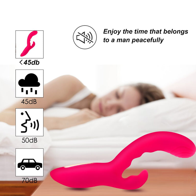 Silicone Clitoris Vibrator for Stimulating G-spot 16 Modes Dildo Rabbit Vibrators Waterproof Vibrating