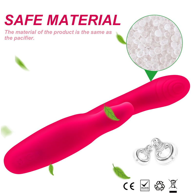 Silicone Clitoris Vibrator for Stimulating G-spot 16 Modes Dildo Rabbit Vibrators Waterproof Vibrating