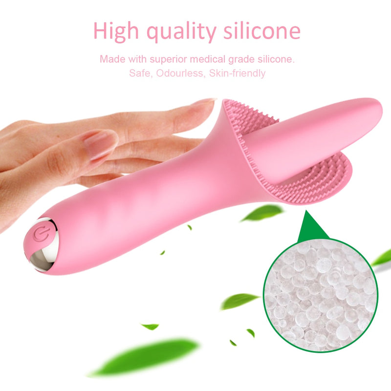 Tongue Licking G Spot Clitoral Vibrator Clit Tickler Sex Toy for Women 10 Pattern Vibrating Vaginal Massage