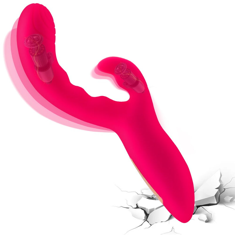Silicone Clitoris Vibrator for Stimulating G-spot 16 Modes Dildo Rabbit Vibrators Waterproof Vibrating