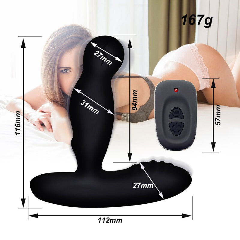 360° Rotating Anal Butt Plug Vibrator Silicone Male Prostate Massager Heating G-Spot Stimulate