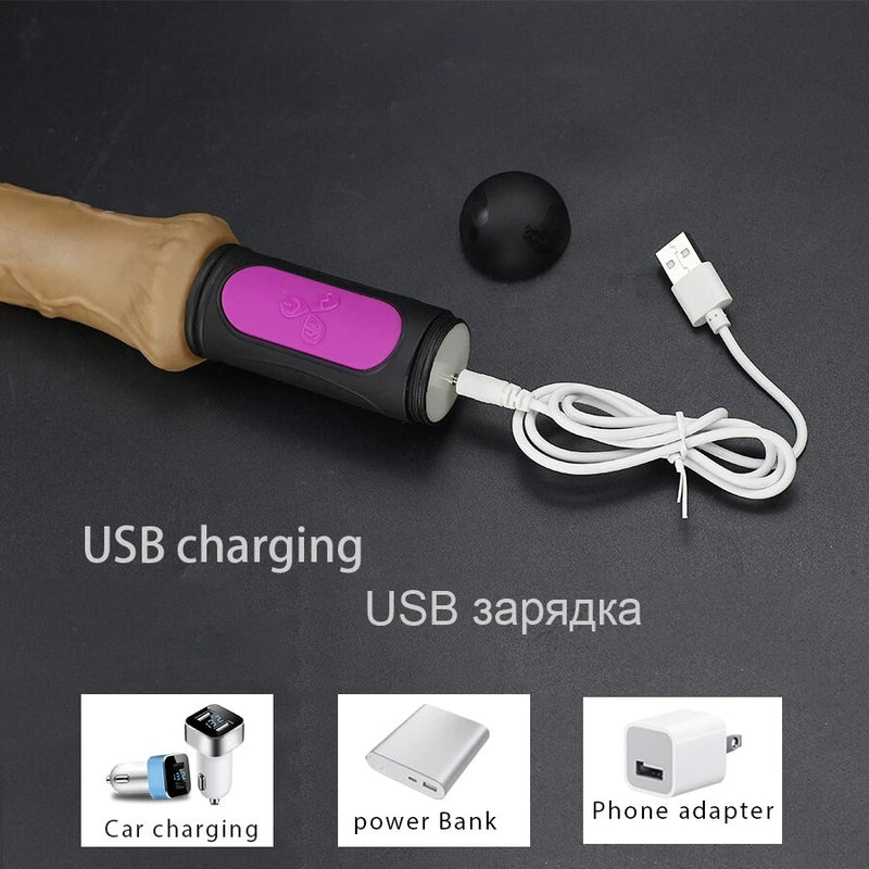 Heating Realistic Dildo Vibrator for Woman 10 speed bend Soft huge dildo