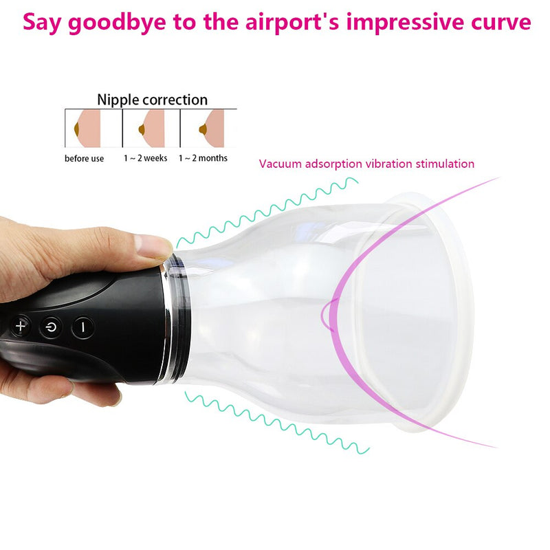 Women Vacuum Suction Cup Breast Enlargement Pump Electric Vibrator