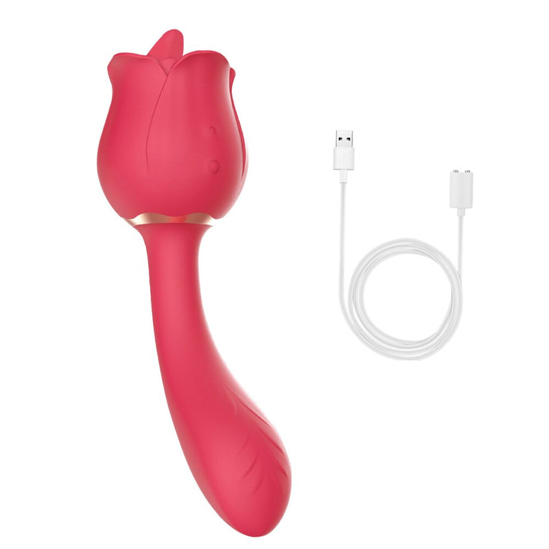 Tongue Licking Vibrator 2 In 1 Butt Plug for Couple Dildo G spot Clitoral Stimulator