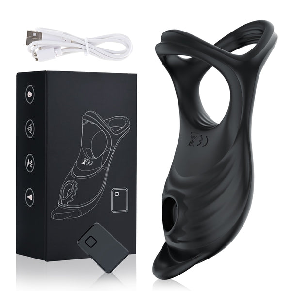 Cock Ring Vibrator for Man with Sucking Function Penis Rings Remote Control Clit Stimulator 5 Vibration