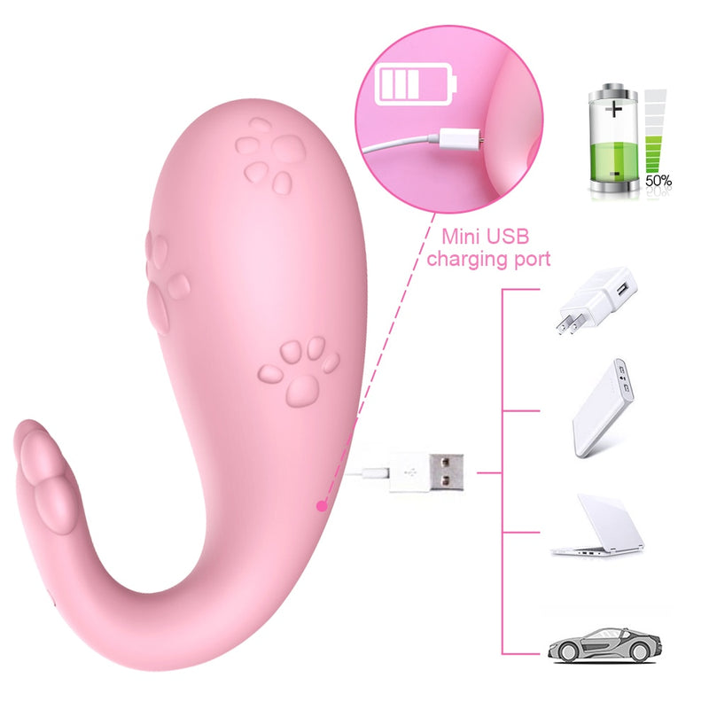 APP Bluetooth Vibrator 8 Speeds Wireless Control G-spot Vibrating Egg Dildo