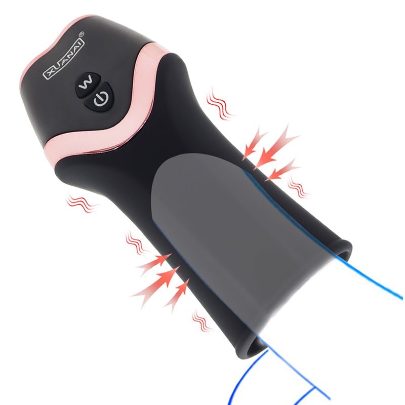 Penis Pump Vibrator 12 Speed Male Masturbator Penis Delay Trainer Adult Automatic Glans