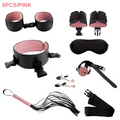 Sexy Leather BDSM Kits Plush Sex Bondage Set Handcuffs Sex Games Whip Gag Nipple Clamps Sex Toys