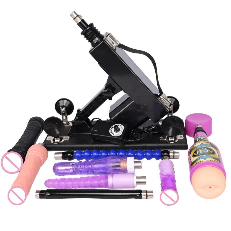 Sex Machine for Women Retractable Mute Machine Pumping Gun with Vagina/Blowjob/Anal  Masturbation Cup