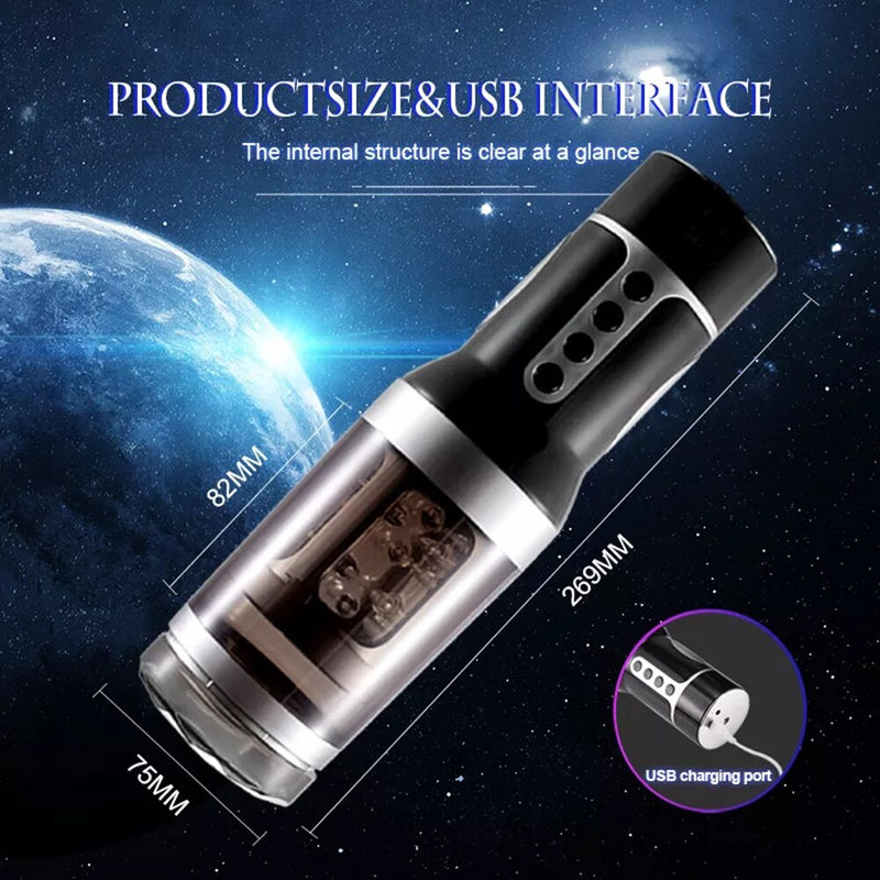 Male Masturbator Cup Telescopic Rotation Vagina Masturbation Blowjob Pussy Mastuburator Sexy Toys