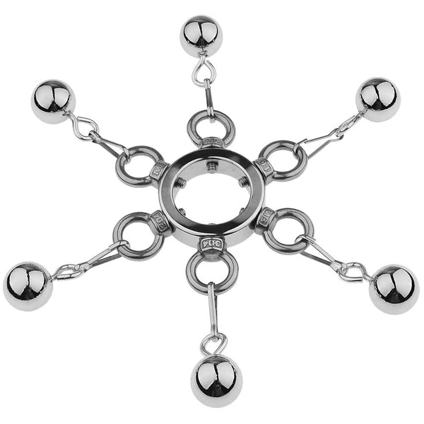 Male Penis Ring with 6 Balls Penis Exerciser Cock Ring