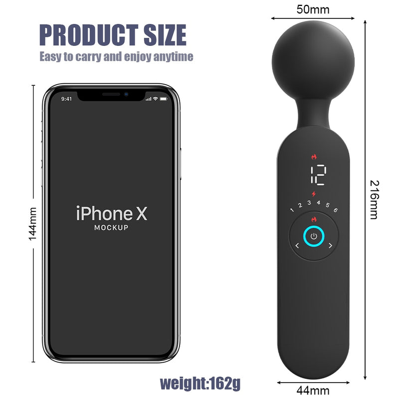 Vibrators for Women Clitoris Stimulator Heating Magic Wand Digital Display G Spot Massager