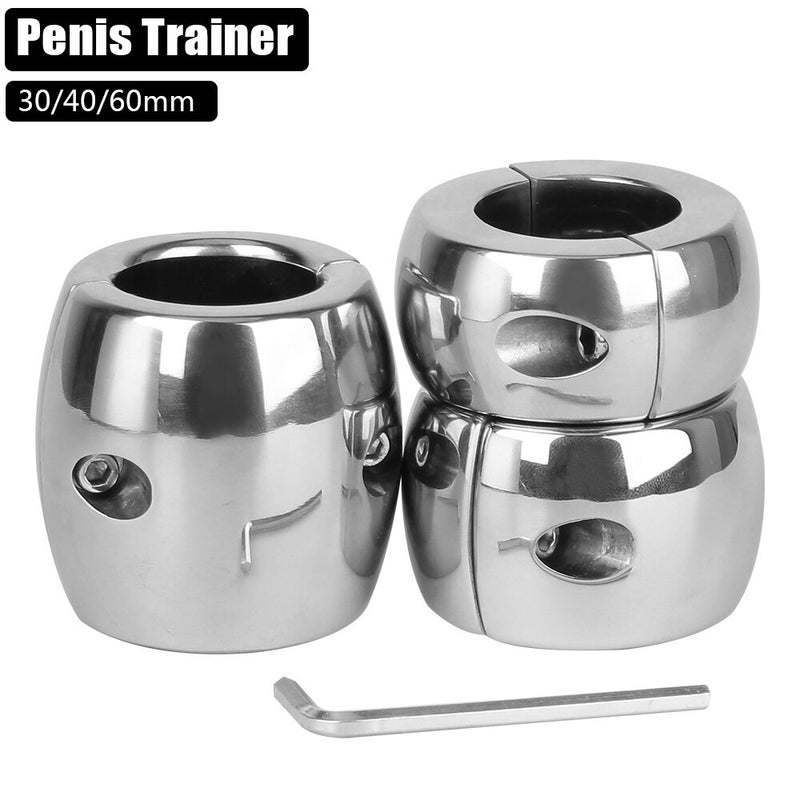 Penis Trainer Restraint Sex Toys for Men Cock Lock Ring Scrotum Pendant Ball