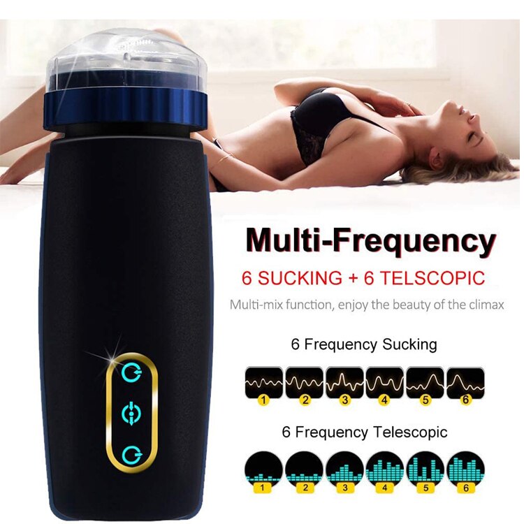 Fully Automatic Jet Cup Sucking Telescopic Male Masturbation Device  Sucking Vibrator