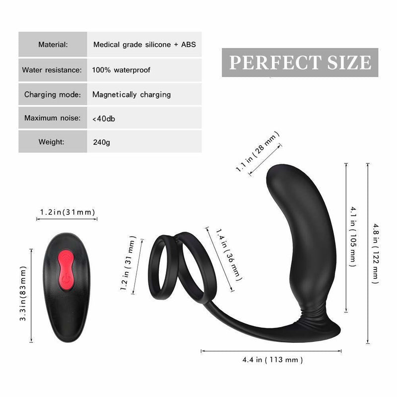 Anal Sex Toys Male Vibrators Penis Ring 9 Vibration Mode Wireless Remote Control