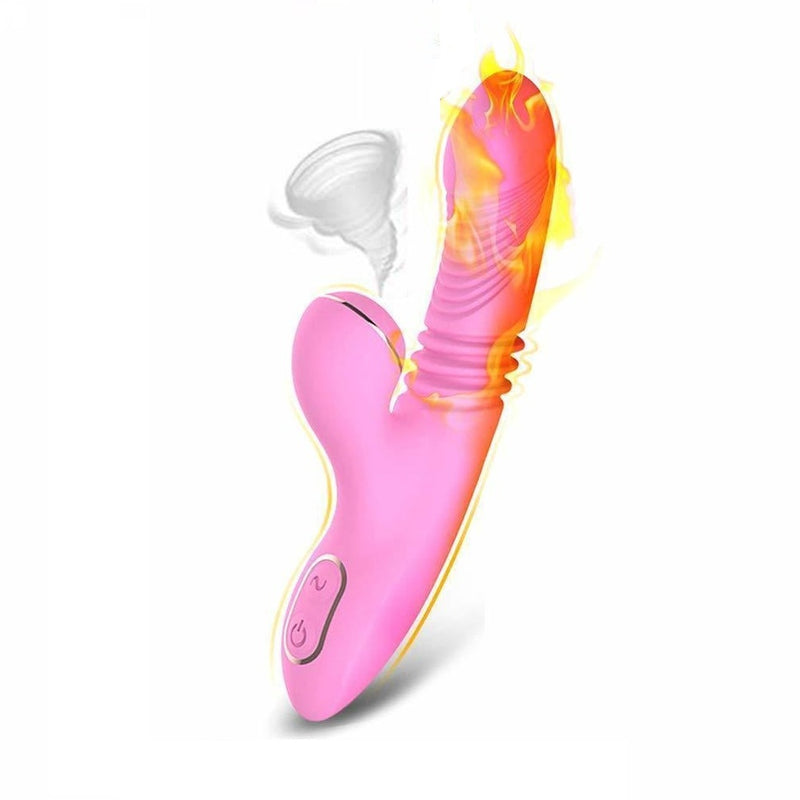 Rechargeable Clit Sucking Thrusting G-spot Vibrator Dildo Sex-toys For Women